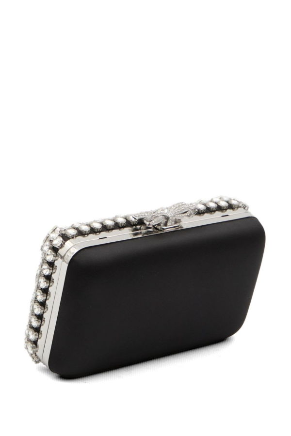 Self-Portrait Crystal Embellished Clutch - Black