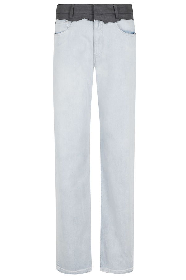 MM6 Maison Margiela Bimaterial Trousers - Light Blue