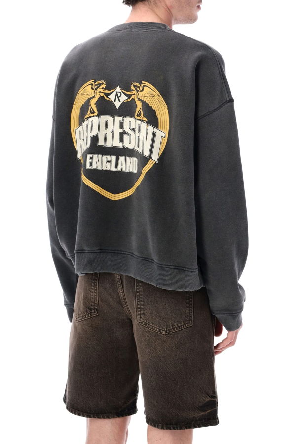 Represent Angel Border Sweatshirt - Stained Black