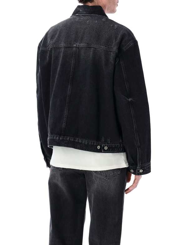 Represent Collared Denim Jacket - Aged Black