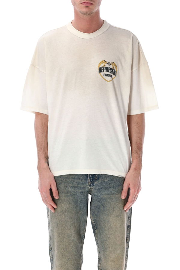 Represent Angel Border T-Shirt - Washed Ecru