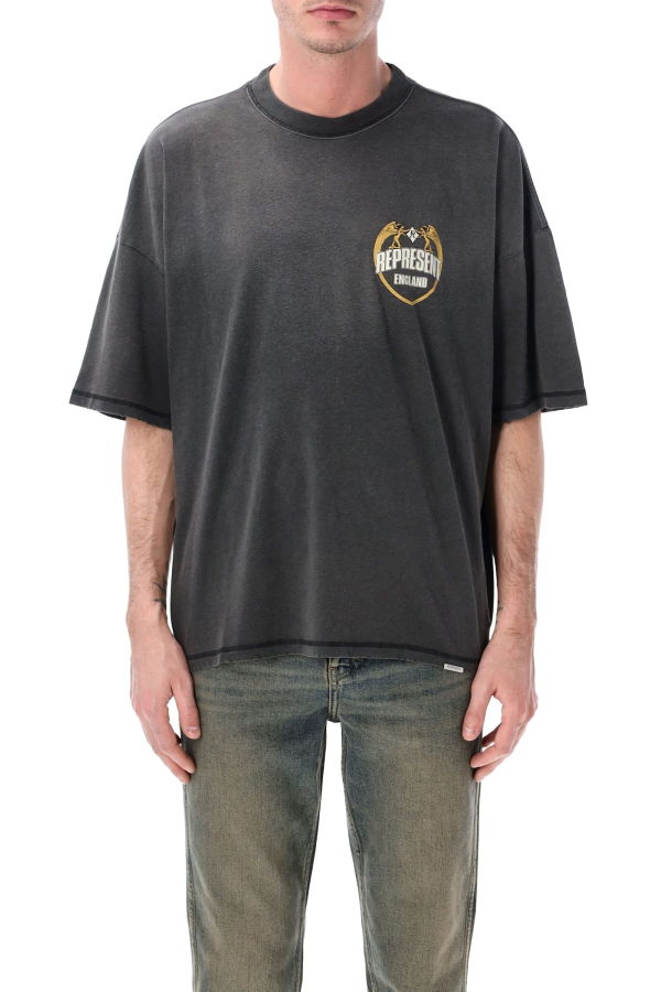 Represent Angel Border T-Shirt - Stained Black