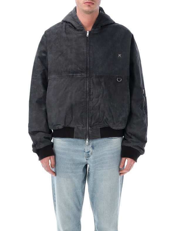 Represent Hooded Bomber Jacket - Washed Black Represent Hooded Bomber Jacket - Washed Black