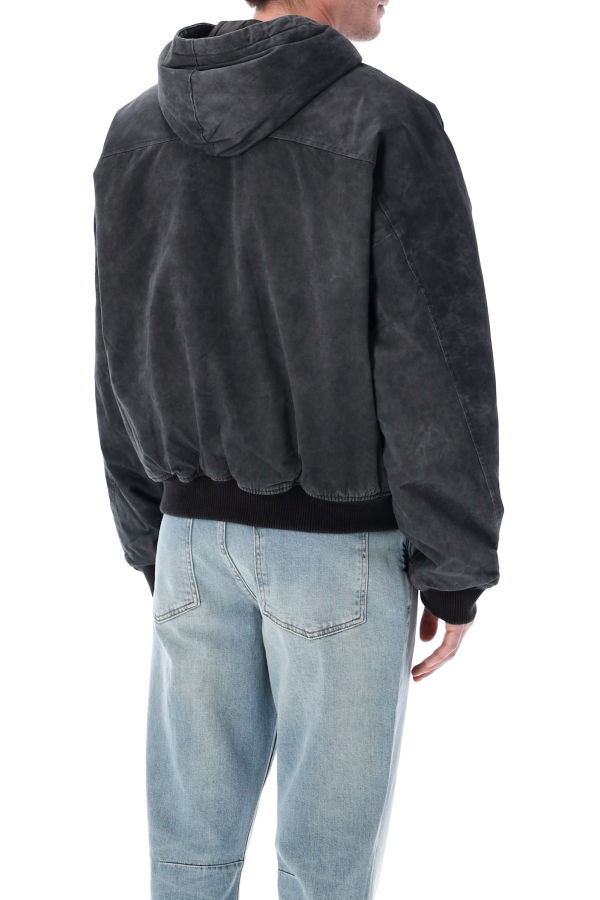 Represent Hooded Bomber Jacket - Washed Black