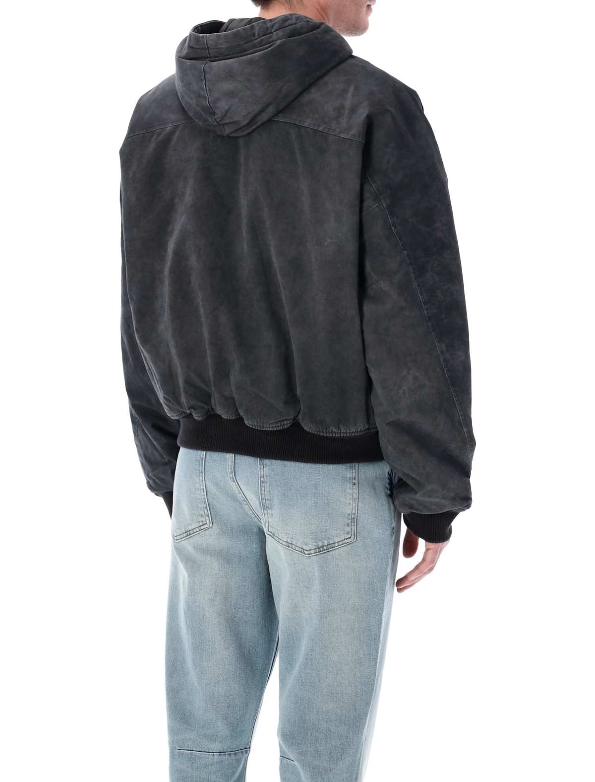 Represent Hooded Bomber Jacket - Washed Black - Image 2 of 3