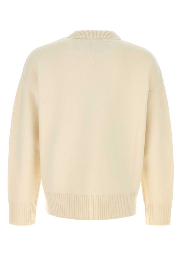 Ami Alexandre Mattiussi Ivory Wool Sweater - OFFWHITERED