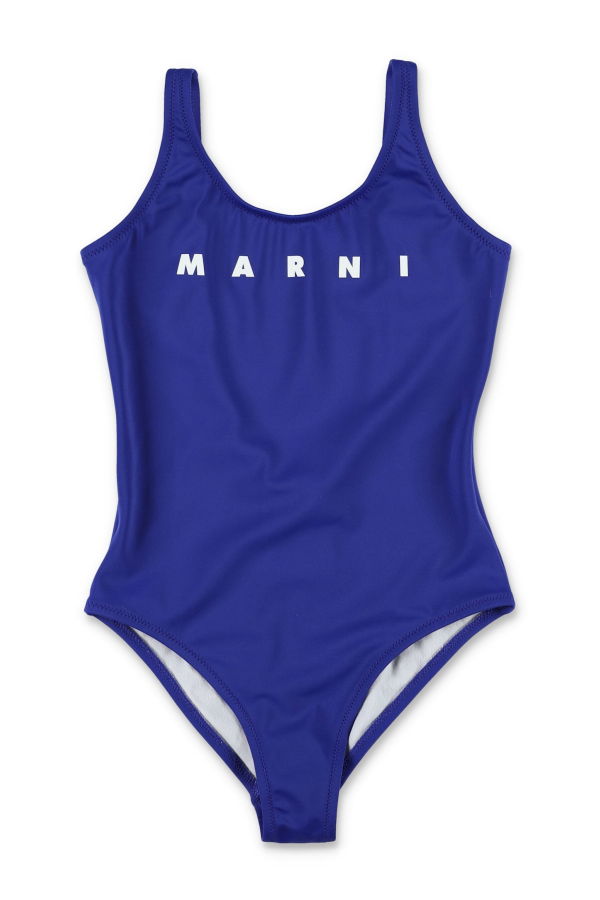 KIDS Marni Logo One-piece Swimsuit - Navy