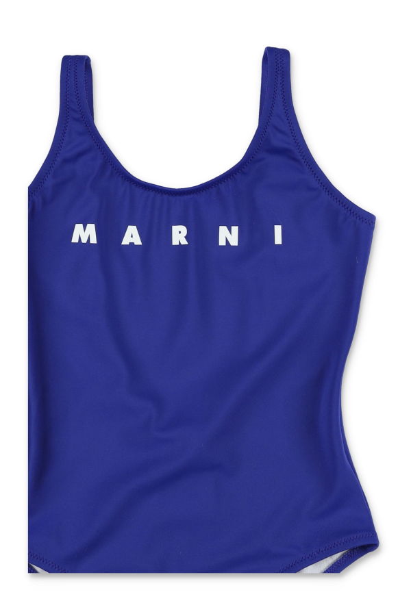 KIDS Marni Logo One-piece Swimsuit - Navy