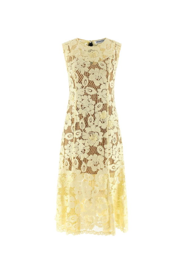 Self-Portrait Lace Midi Dress - Yellow