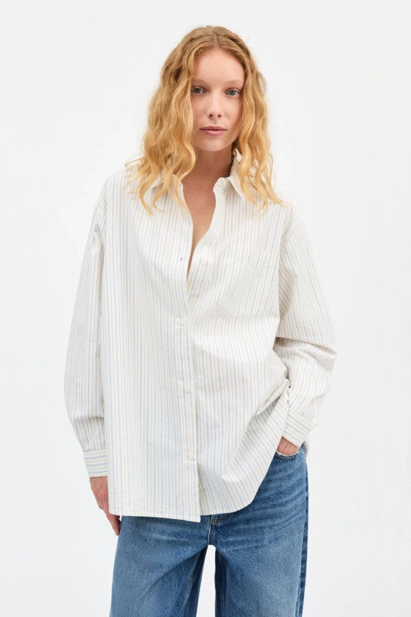 Skall Edgar Shirt - Yellow/Blue Stripe