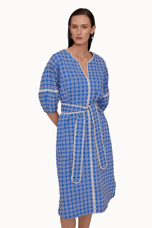 Megan Park Broidery Crochet Trim Dress