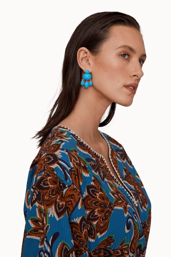Megan Park Turquoise Facetted Earrings