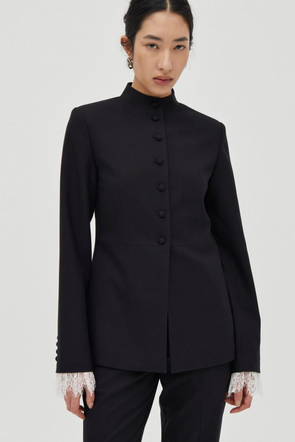 Third Form Nocturne Lace Trim Blazer