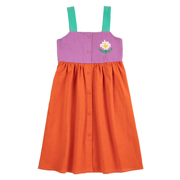 KIDS Bobo Choses Pixel Daisy Colour Block Dress - Multicolour
