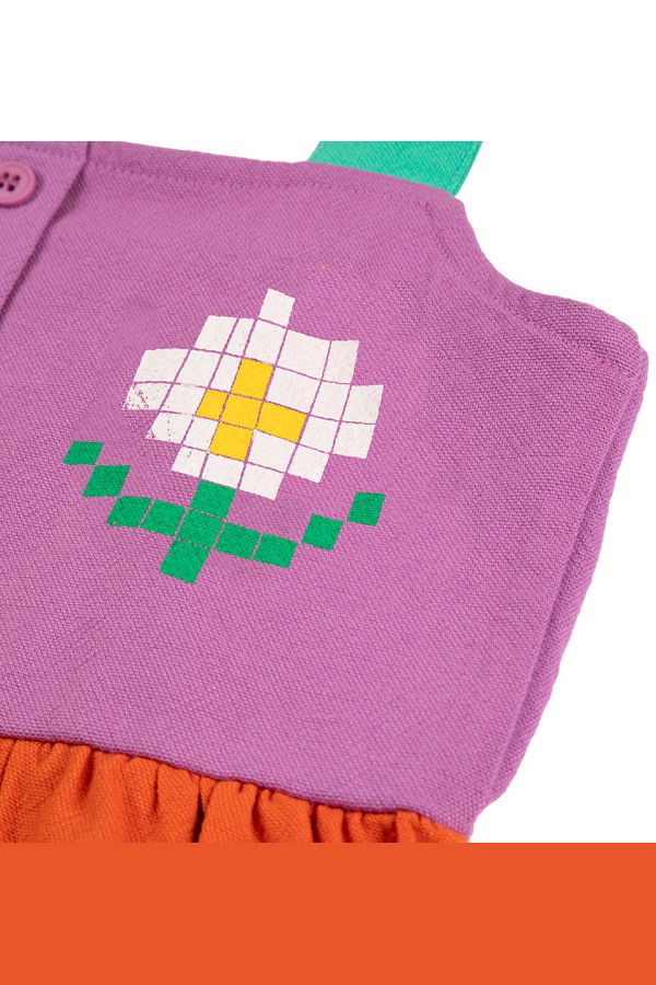 KIDS Bobo Choses Pixel Daisy Colour Block Dress - Multicolour