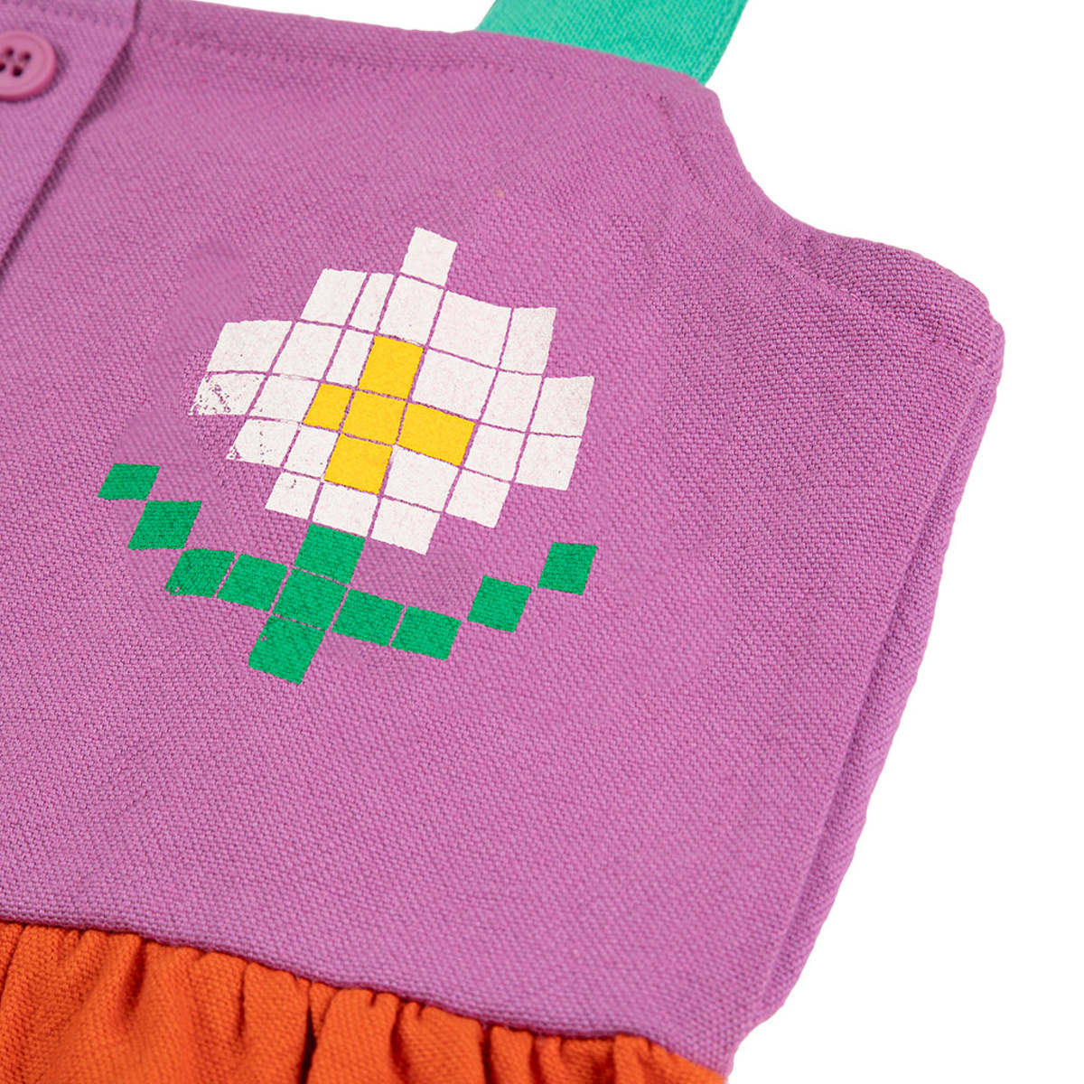 KIDS Bobo Choses Pixel Daisy Colour Block Dress - Multicolour - Image 2 of 5