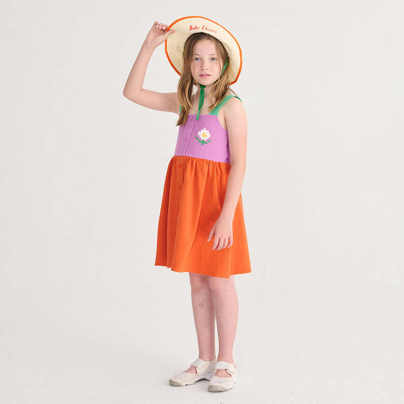 KIDS Bobo Choses Pixel Daisy Colour Block Dress - Multicolour