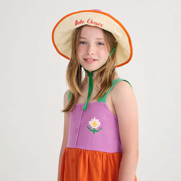 KIDS Bobo Choses Pixel Daisy Colour Block Dress - Multicolour