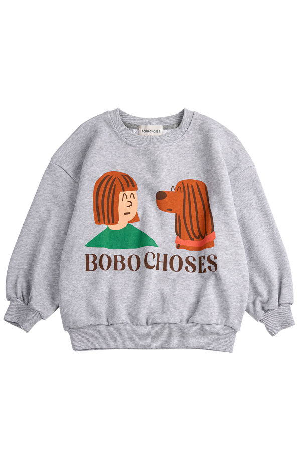 KIDS Bobo Choses Friends In A Pickle Sweatshirt - Gray