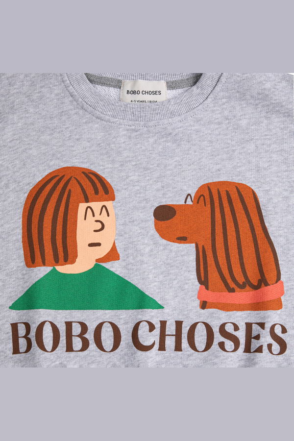 KIDS Bobo Choses Friends In A Pickle Sweatshirt - Gray