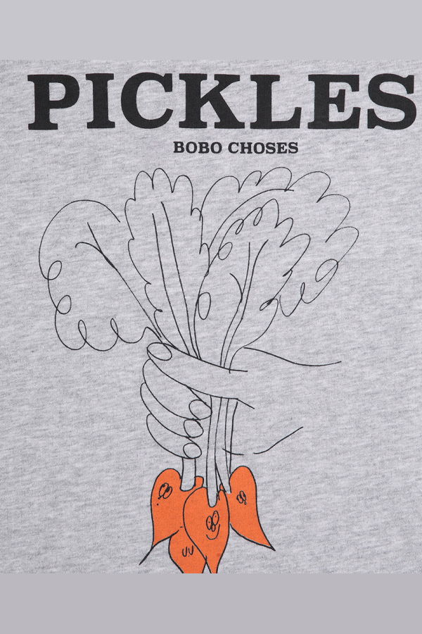 KIDS Bobo Choses Bunch Of Vegetables Print Tee - Gray
