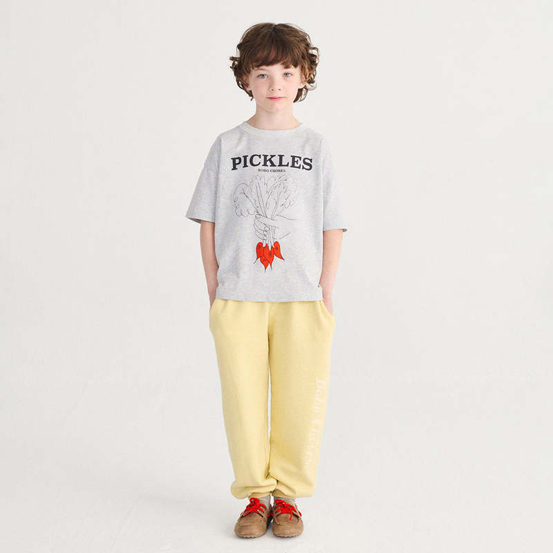 KIDS Bobo Choses Bunch Of Vegetables Print Tee - Gray