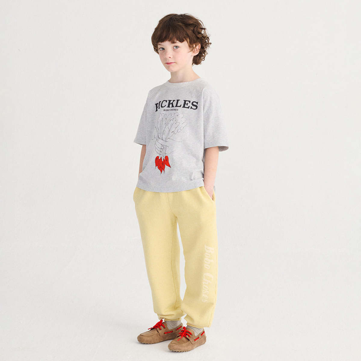 KIDS Bobo Choses Bunch Of Vegetables Print Tee - Gray - Image 4 of 6