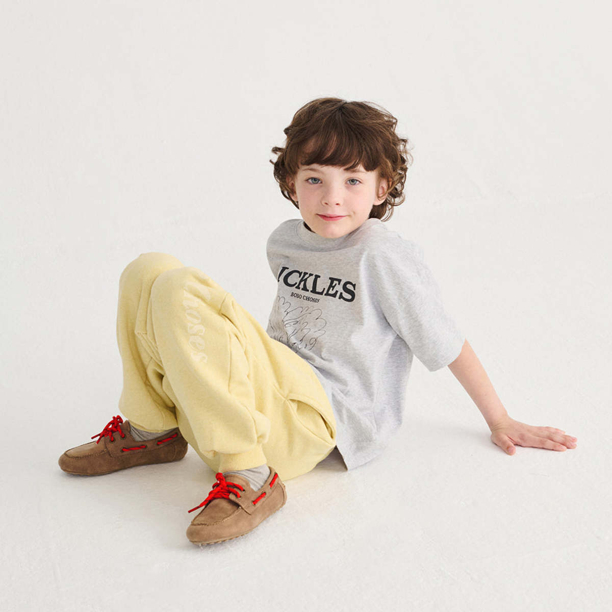 KIDS Bobo Choses Bunch Of Vegetables Print Tee - Gray - Image 5 of 6