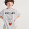 KIDS Bobo Choses Bunch Of Vegetables Print Tee - Gray - Thumbnail 6