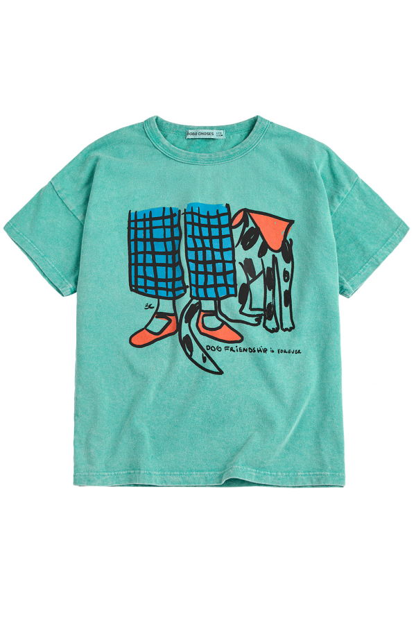 KIDS Bobo Choses Dog Friendship T-Shirt - Green