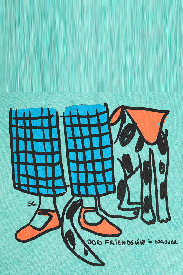 KIDS Bobo Choses Dog Friendship T-Shirt - Green