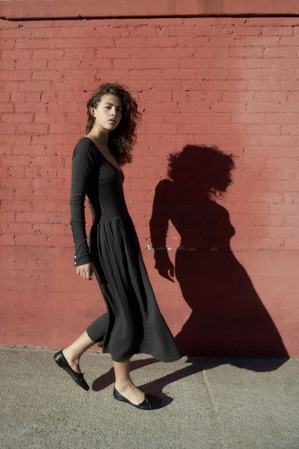 Emma Rothkopf Pina Scoop Neck Dress - Charcoal