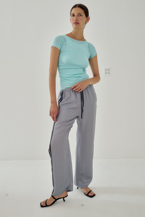 SAYAKA DAVIS NEW YORK Cap Sleeve Tee - Cyan