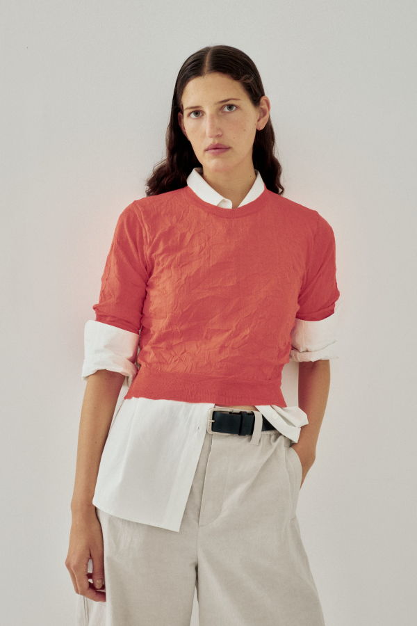 SAYAKA DAVIS NEW YORK Crinkled Pullover Top