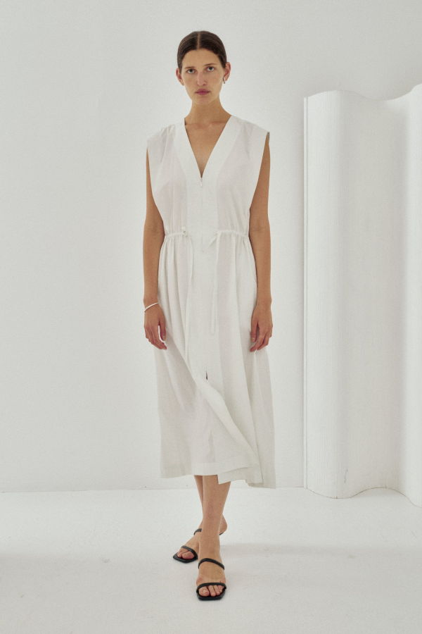 SAYAKA DAVIS NEW YORK Drawstring Waist Dress in Pale Mint