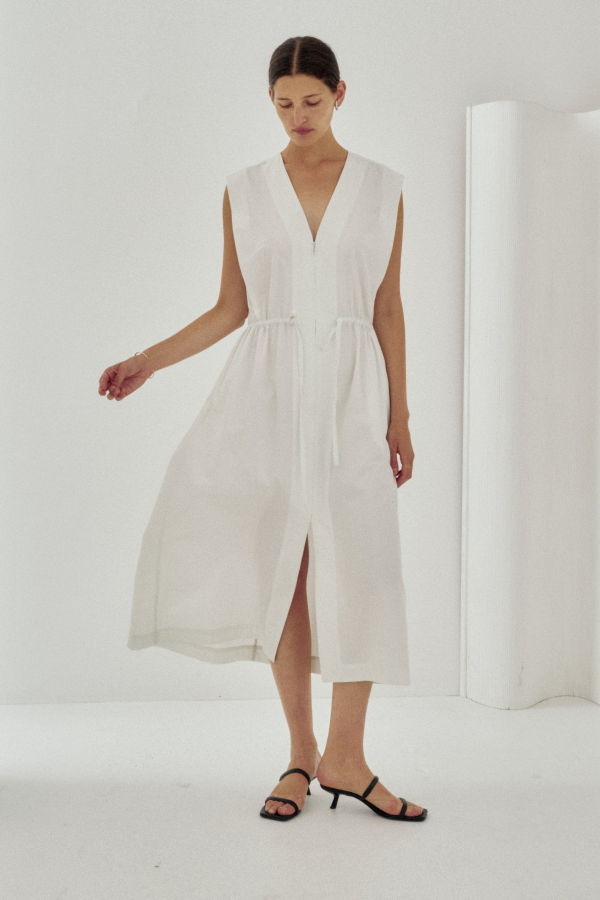 SAYAKA DAVIS NEW YORK Drawstring Waist Dress in Pale Mint