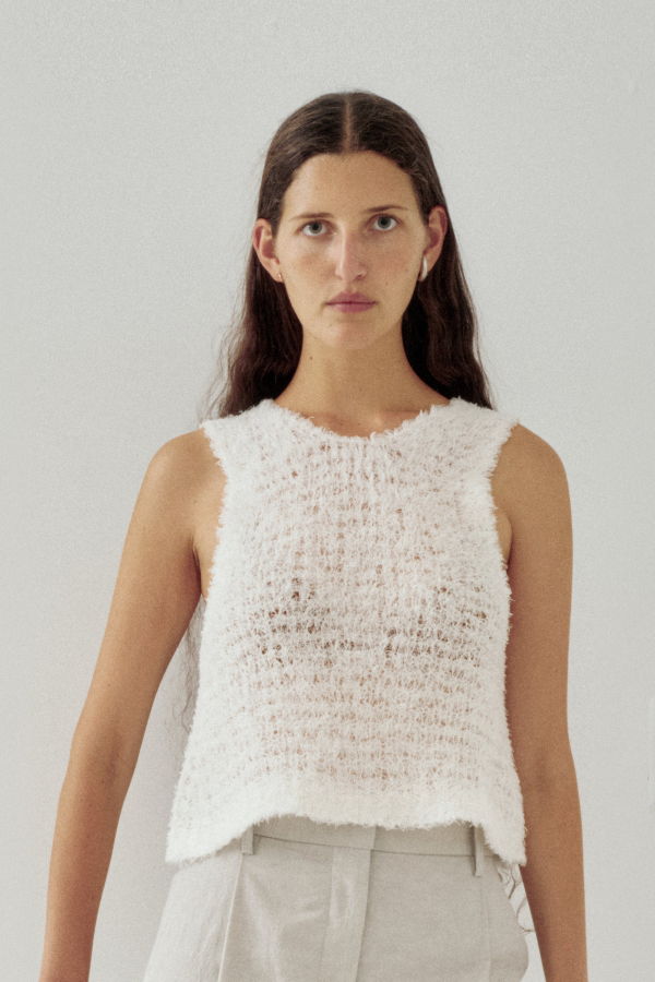 SAYAKA DAVIS NEW YORK Linen Fur Tank