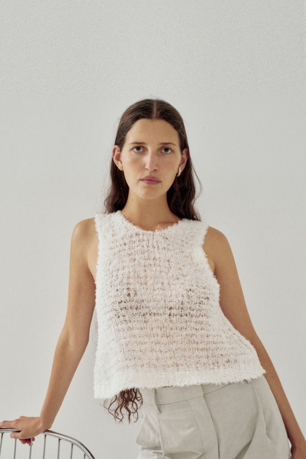 SAYAKA DAVIS NEW YORK Linen Fur Tank