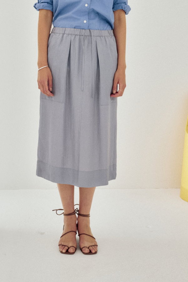 SAYAKA DAVIS NEW YORK Pull-On Skirt in Lavender Gray Skirt