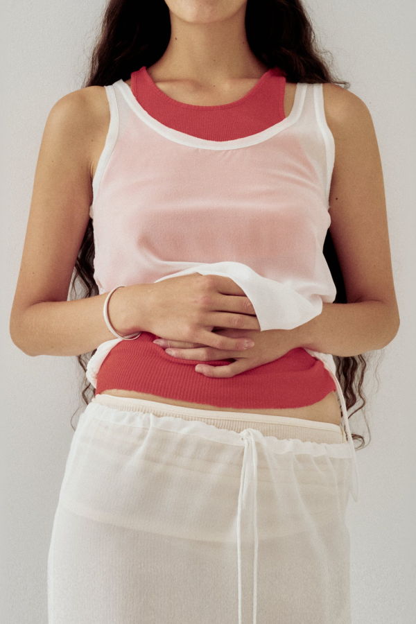 SAYAKA DAVIS NEW YORK Rib Tank - Poppy Red