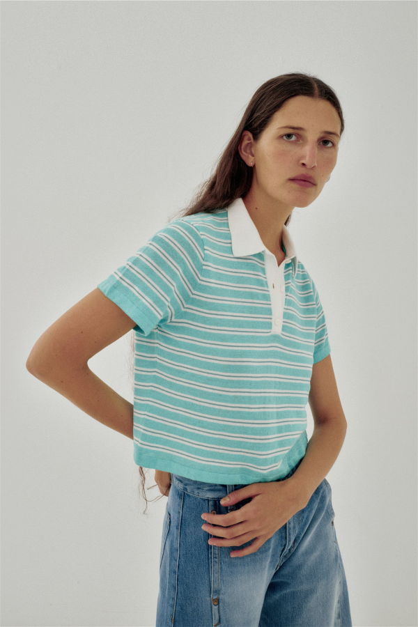 SAYAKA DAVIS NEW YORK Striped Knit Polo