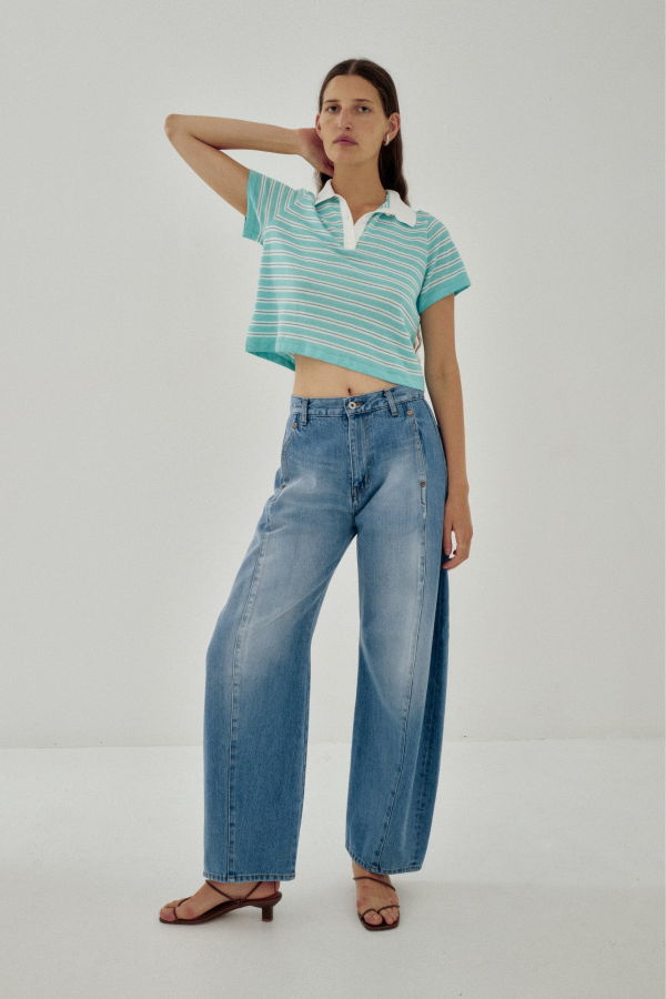 SAYAKA DAVIS NEW YORK Striped Knit Polo