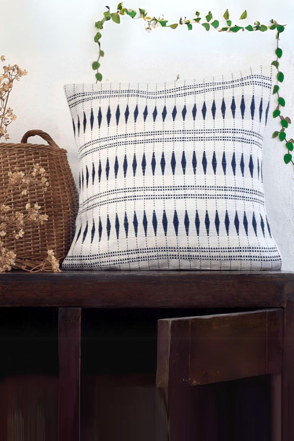 Mela Artisans Monochrome Handwoven Pillow Cover