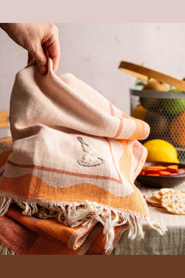 Olive and Loom S/2 Pasta Hand Stitched Kitchen Towels