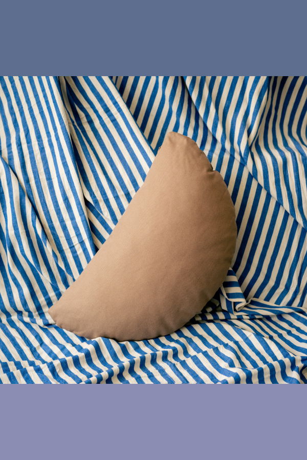 Pazar Studio The Half Circle Pillowcase - Cream/Powder Brown