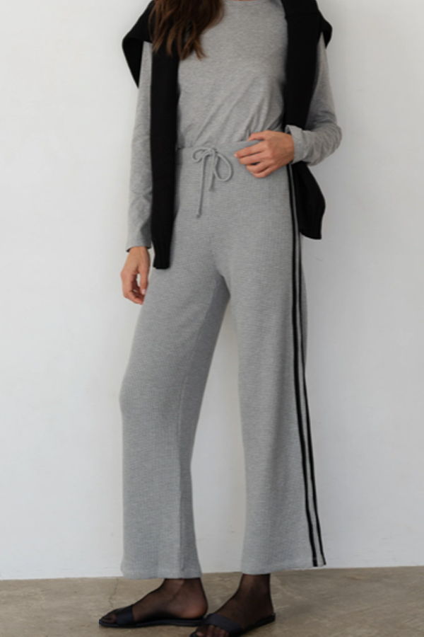 Donni. Thermal Crop Stripe Pants