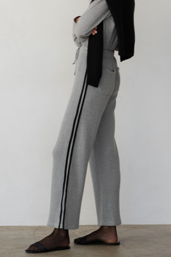 Donni. Thermal Crop Stripe Pants