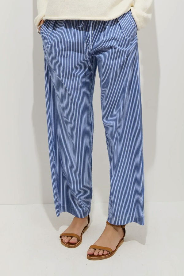 Alex Mill Hudson Poplin Pants - Blue Ivory Stripe