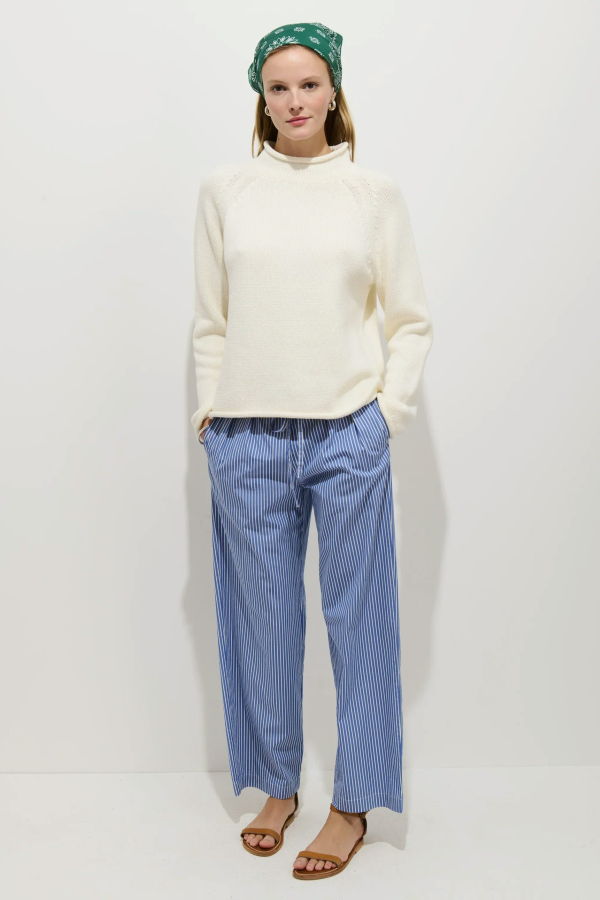 Alex Mill Hudson Poplin Pants - Blue Ivory Stripe