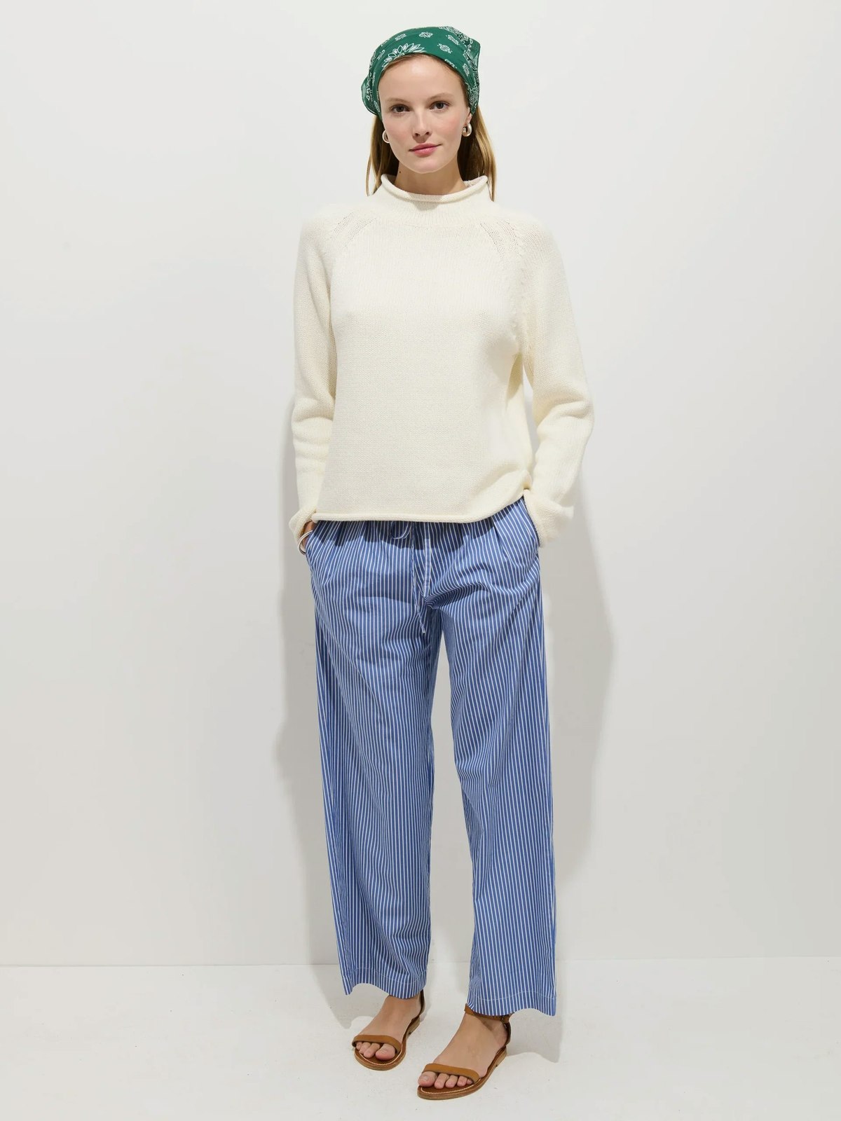 Alex Mill Hudson Poplin Pants - Blue Ivory Stripe - Image 2 of 4